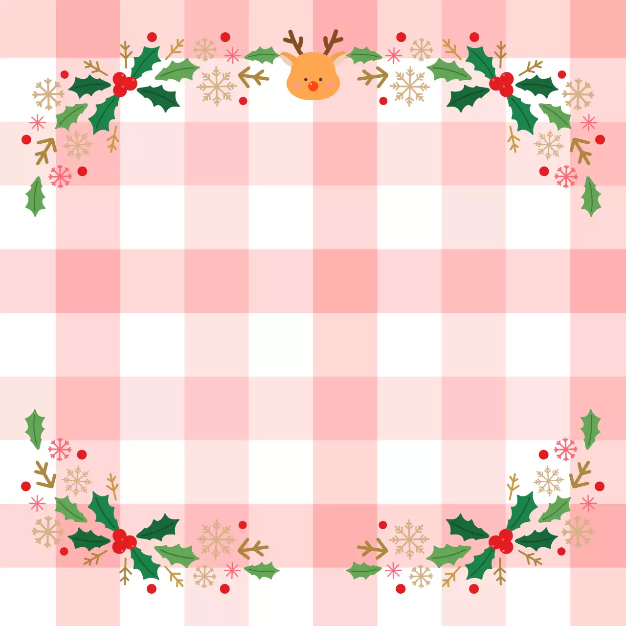 핑크 아기자기한 크리스마스 엽서