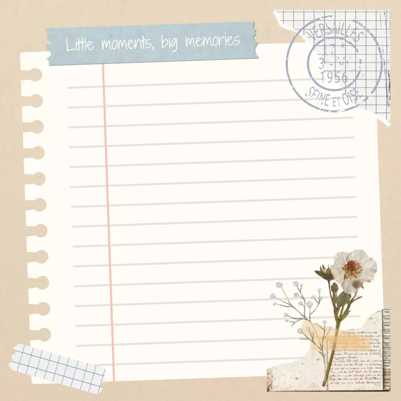 Buku Catatan Doodle Vintage Beige