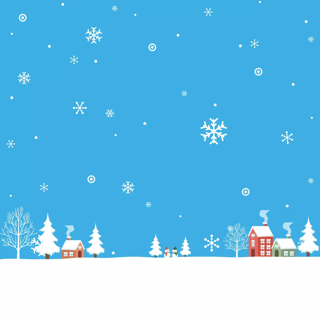 하늘색 심플 겨울 축제