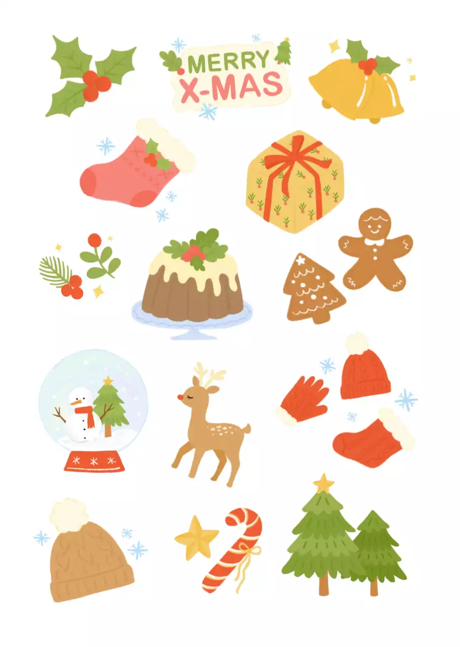 초록 아기자기한 크리스마스