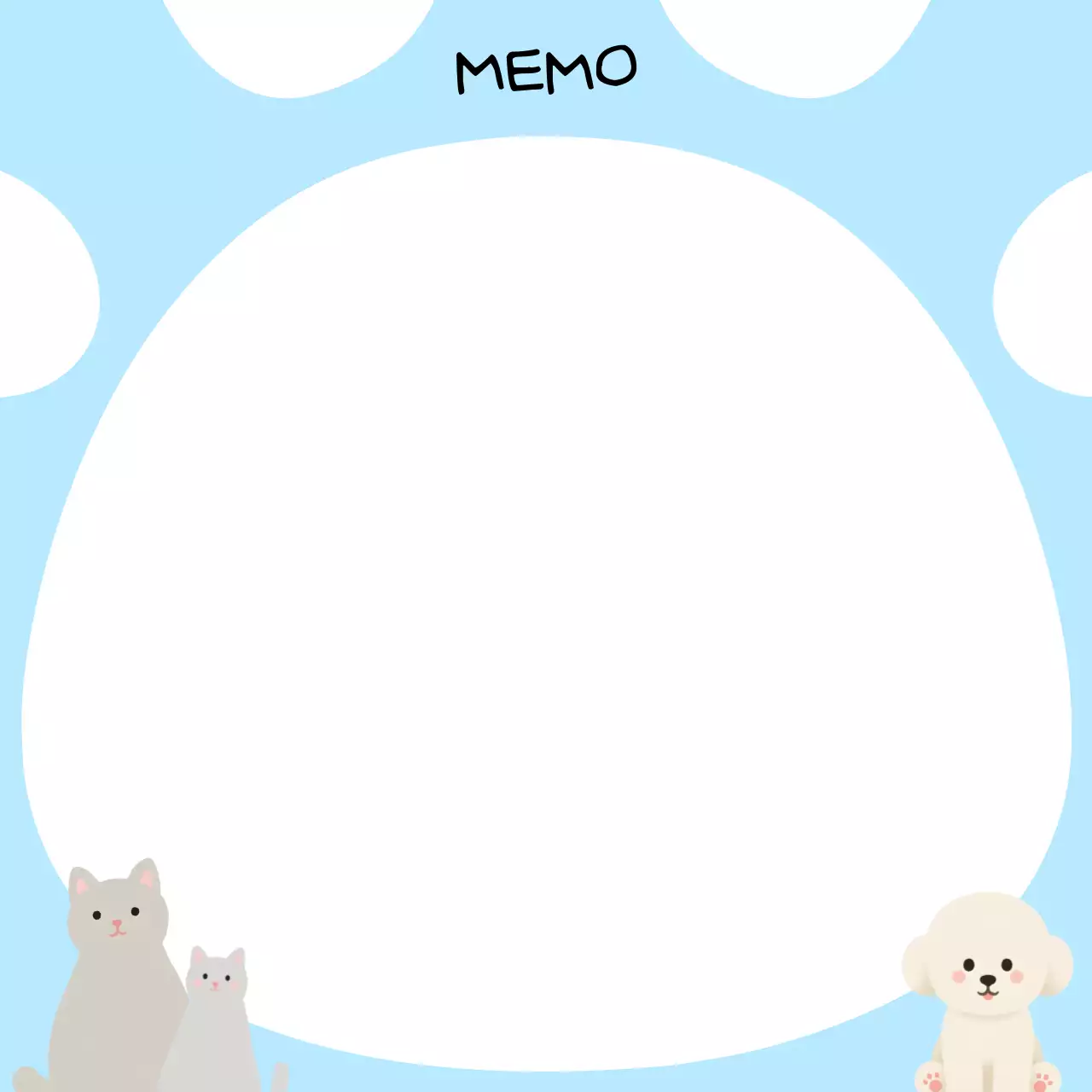 하늘색 아기자기한 동물 발바닥