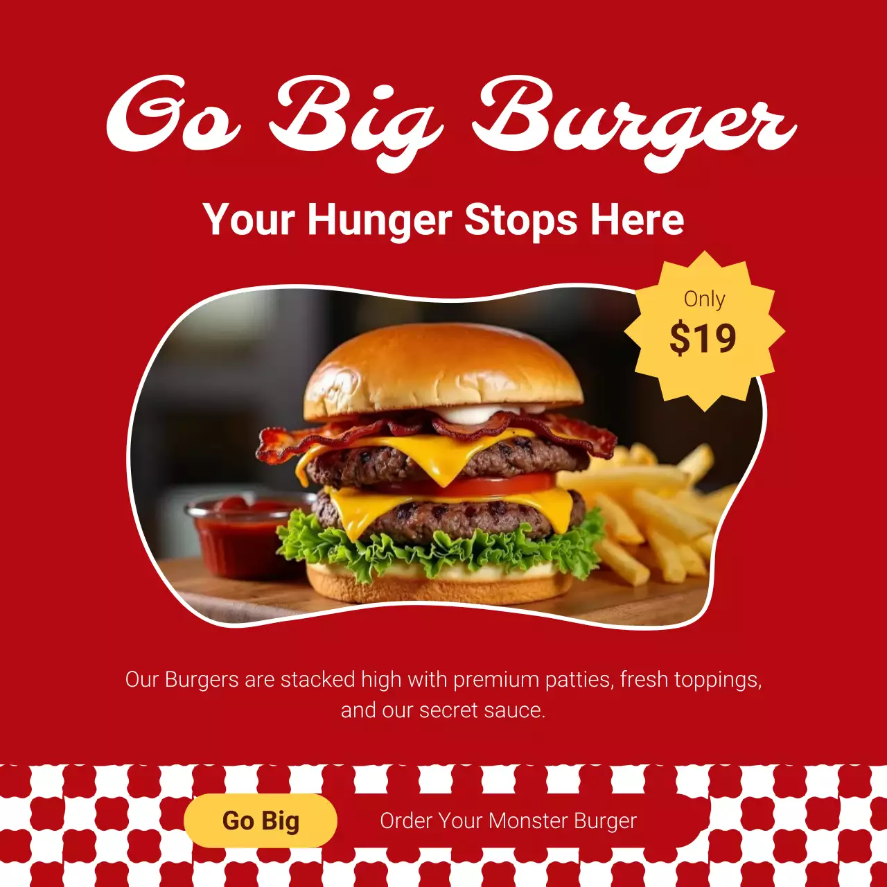 빨강 팝 햄버거 광고