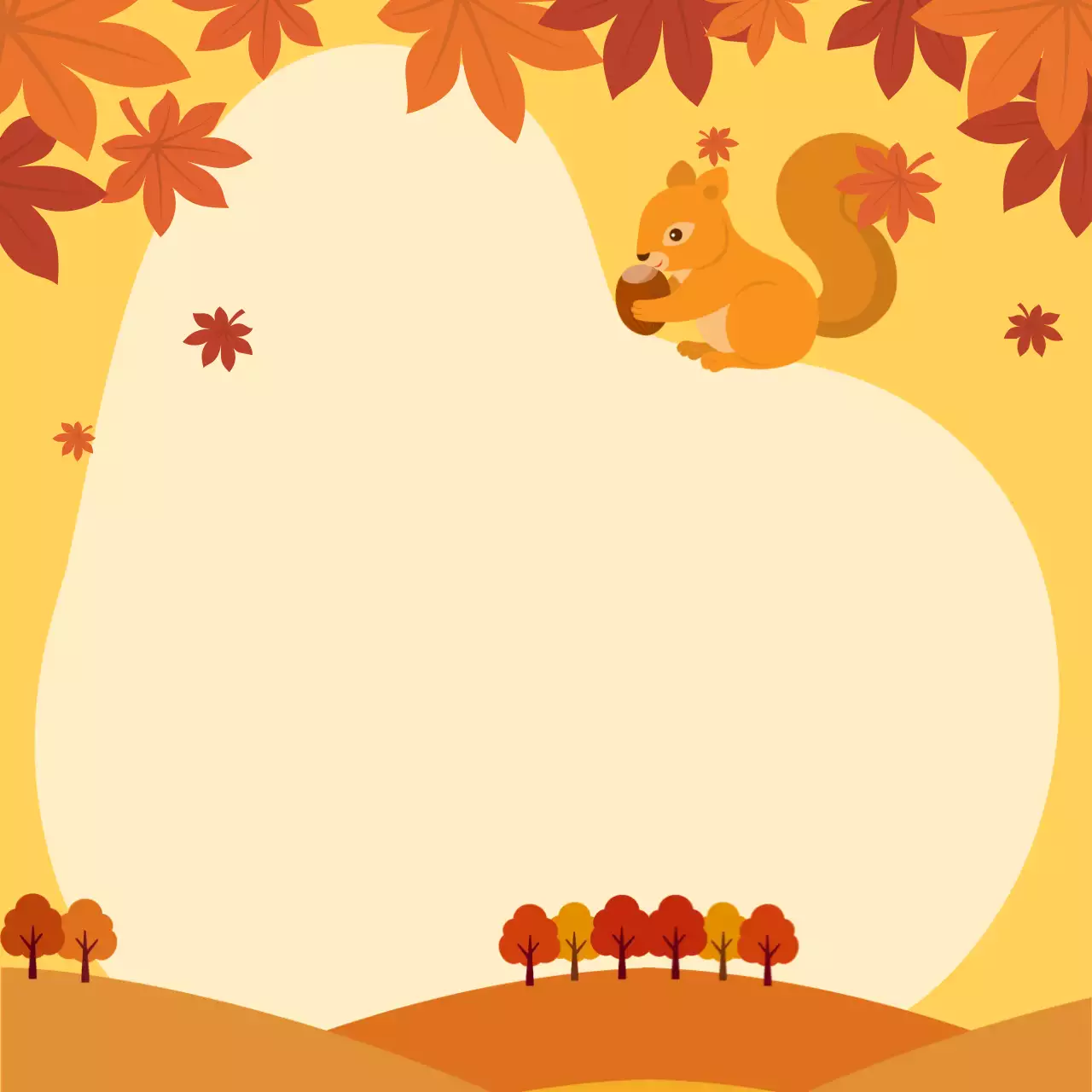 주황 귀여운 가을 프레임
