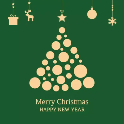 초록 심플 크리스마스 카드