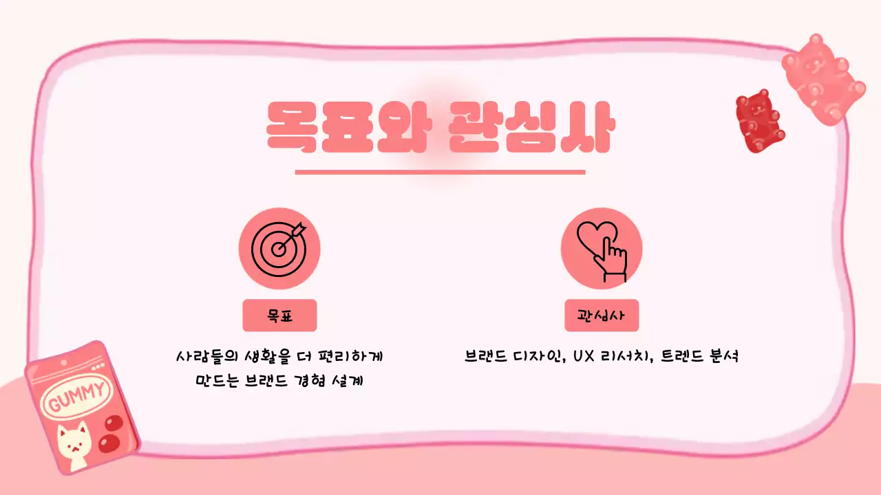 핑크 아기자기한 젤리 자기소개