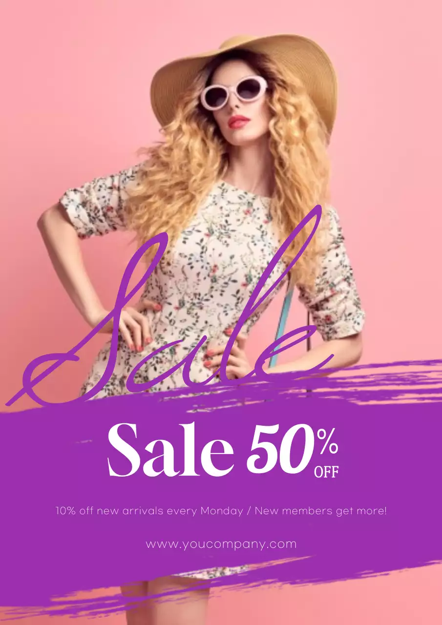 Pink Trendy Fashion Promotion Poster