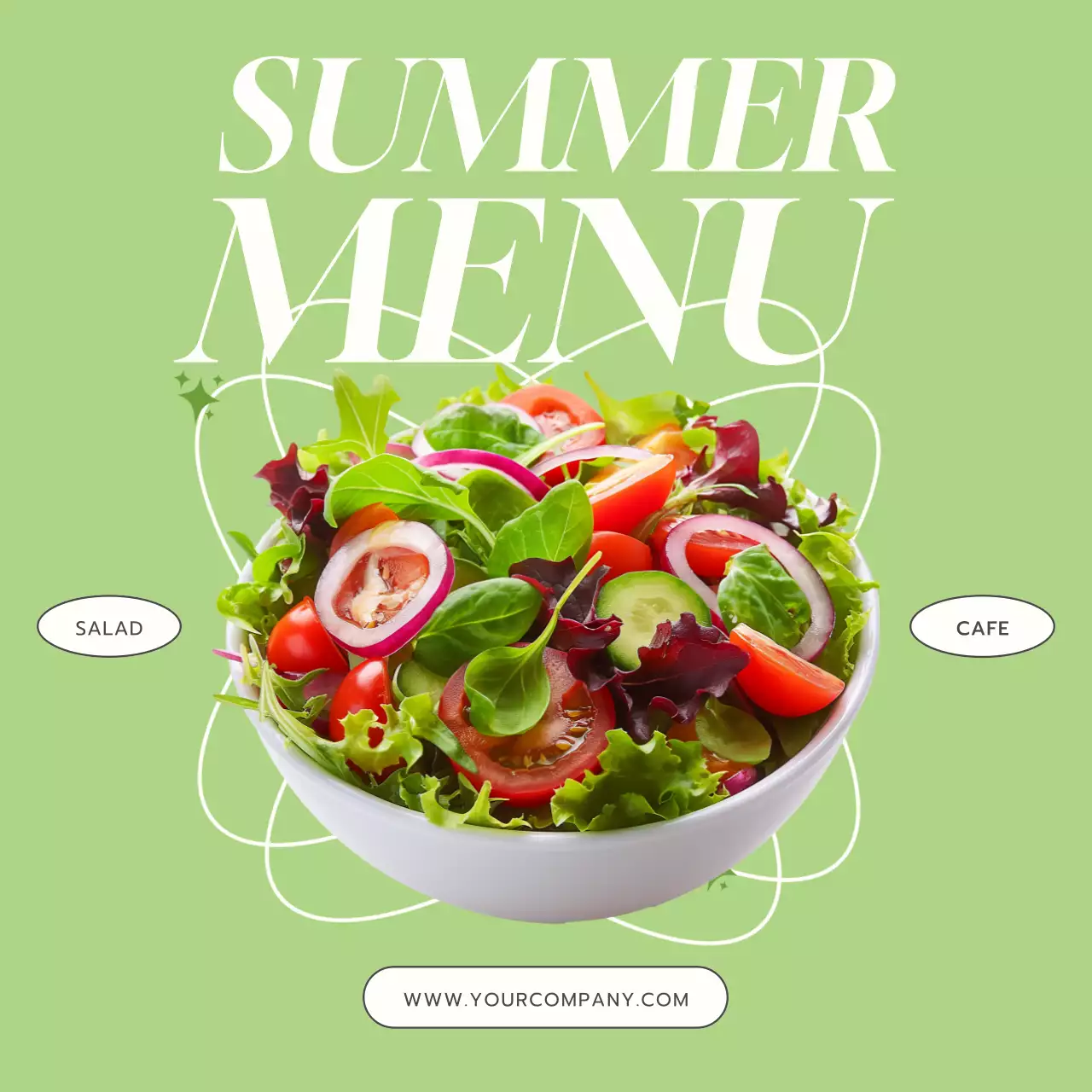 Green Minimal Salad Menu Social Media Post