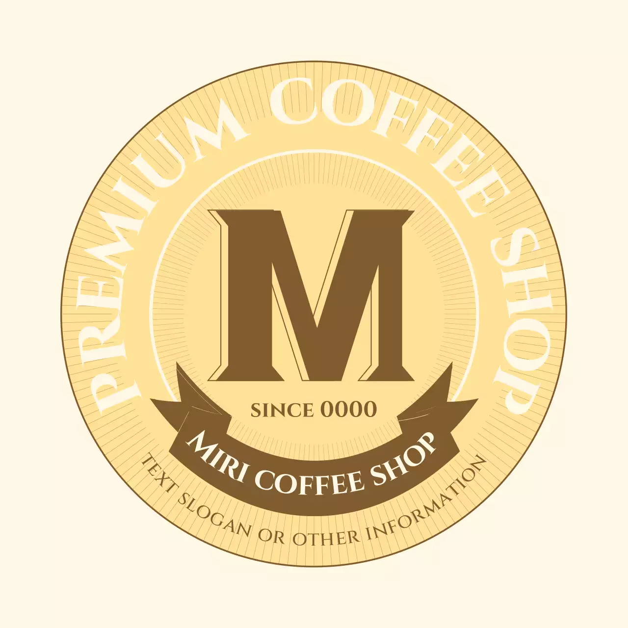 ベージュ クラシック コーヒーショップ ロゴ テキスト