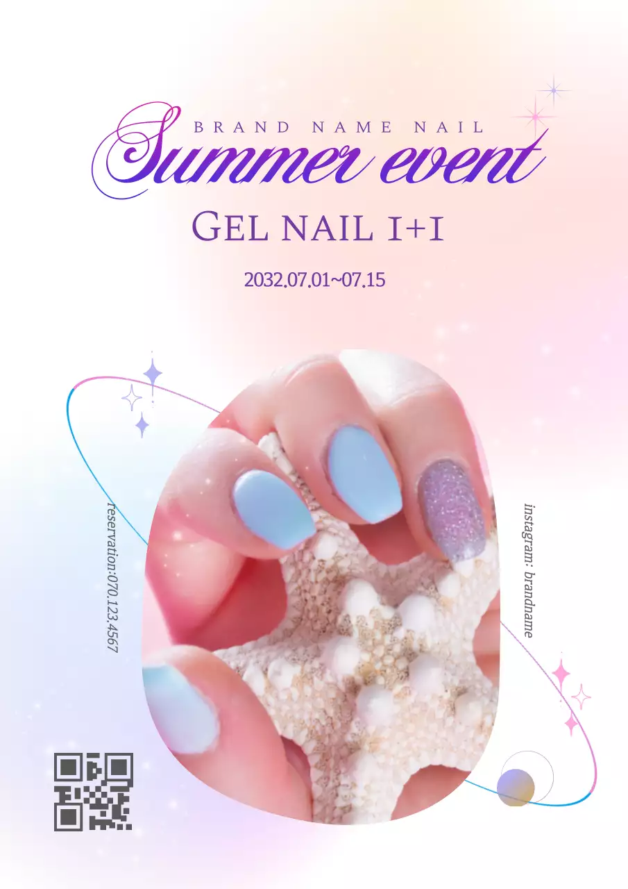 Gradient photo in pink and purple Highlighted nails Summer events