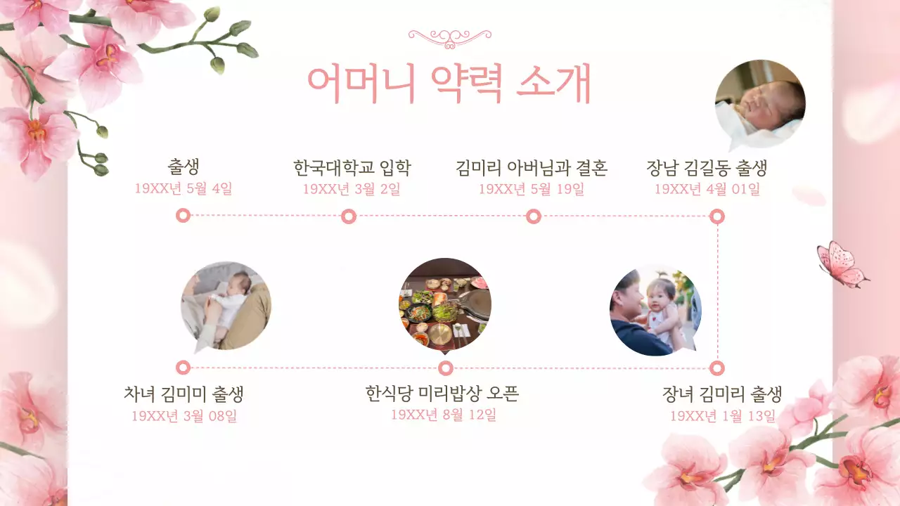 핑크색톤의 화사한 플라워 환갑잔치