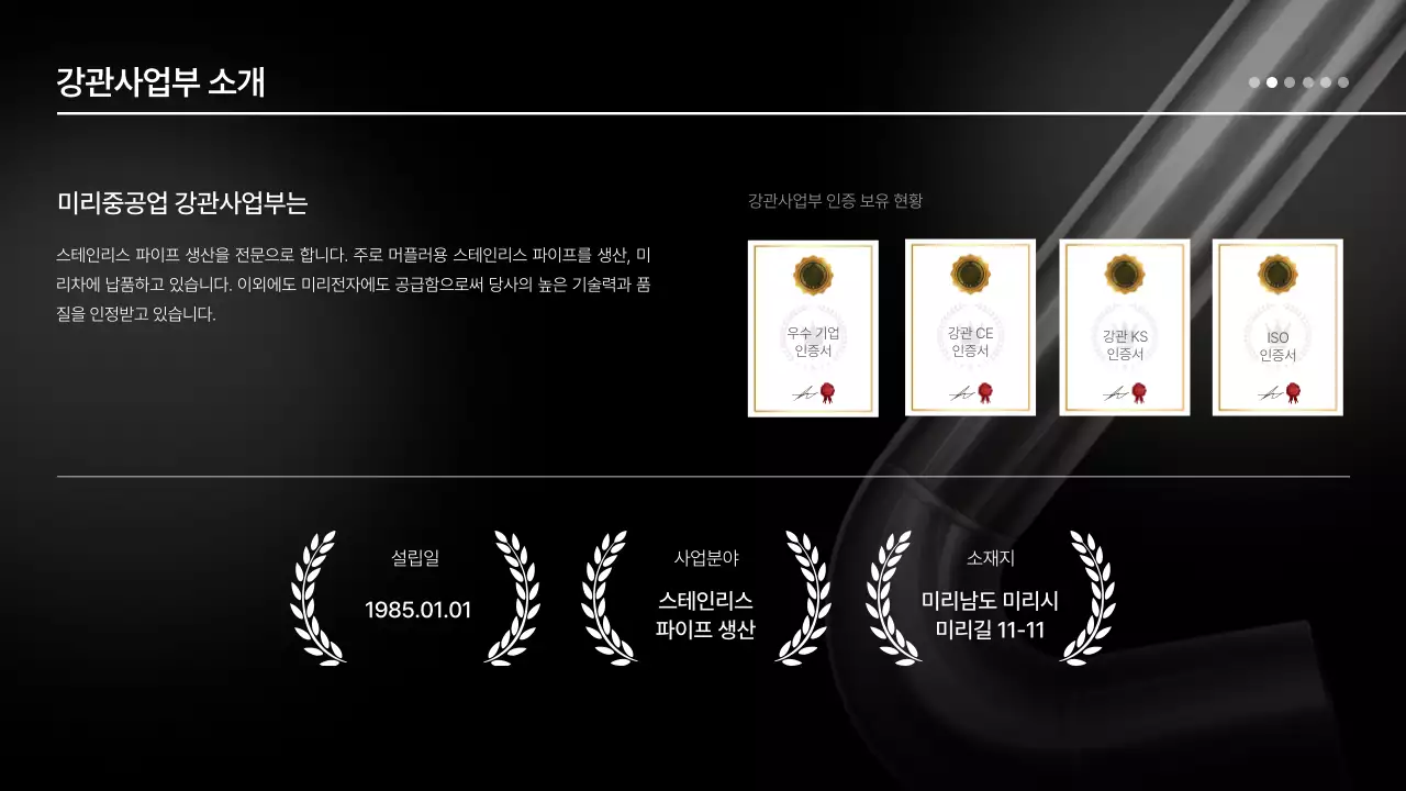 검정 모던 기술력 제품 소개