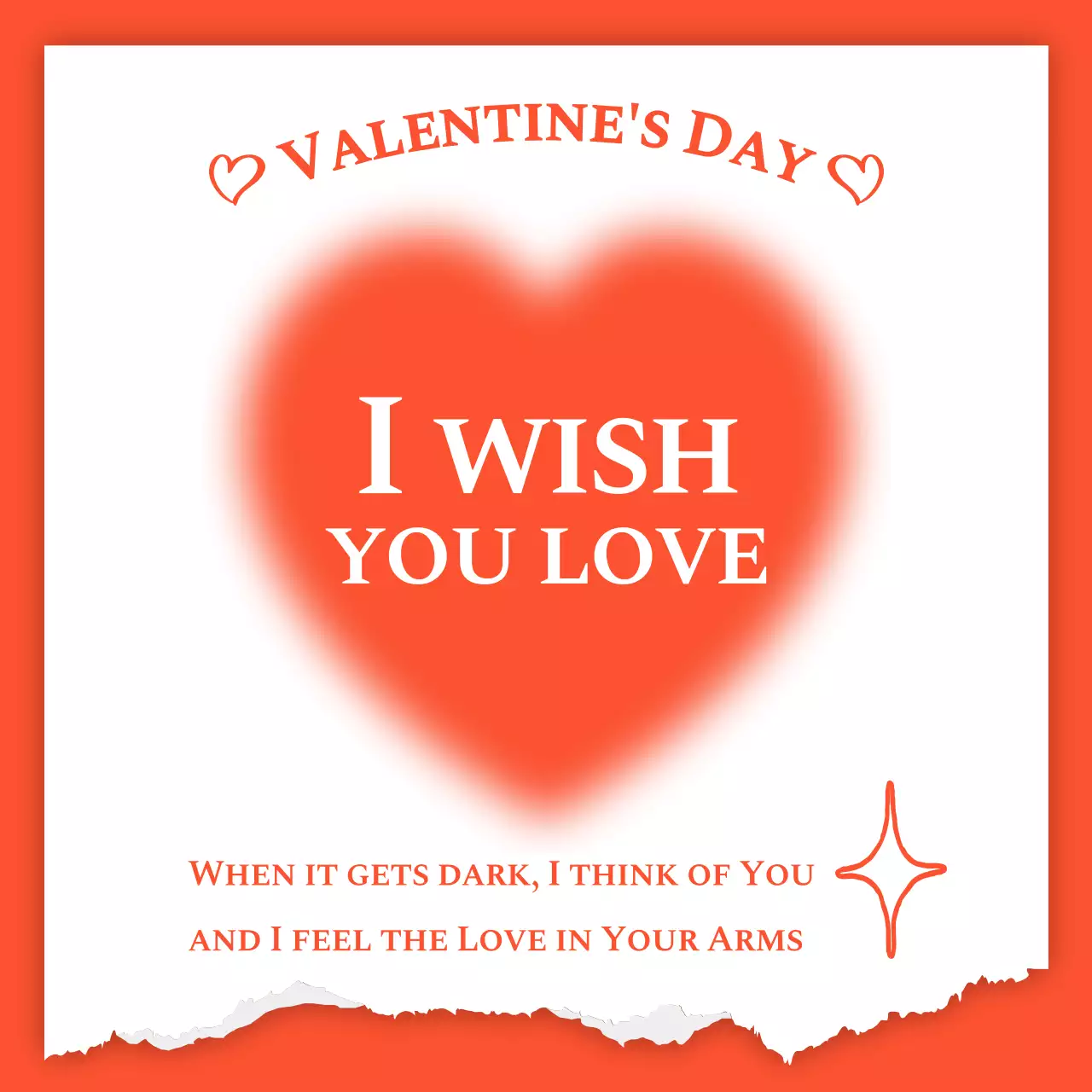 Gradient Heart Valentine on Orange Background