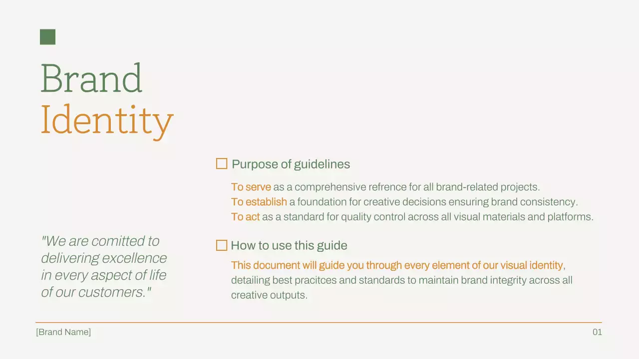 Green Minimal Brand Guide Presentation