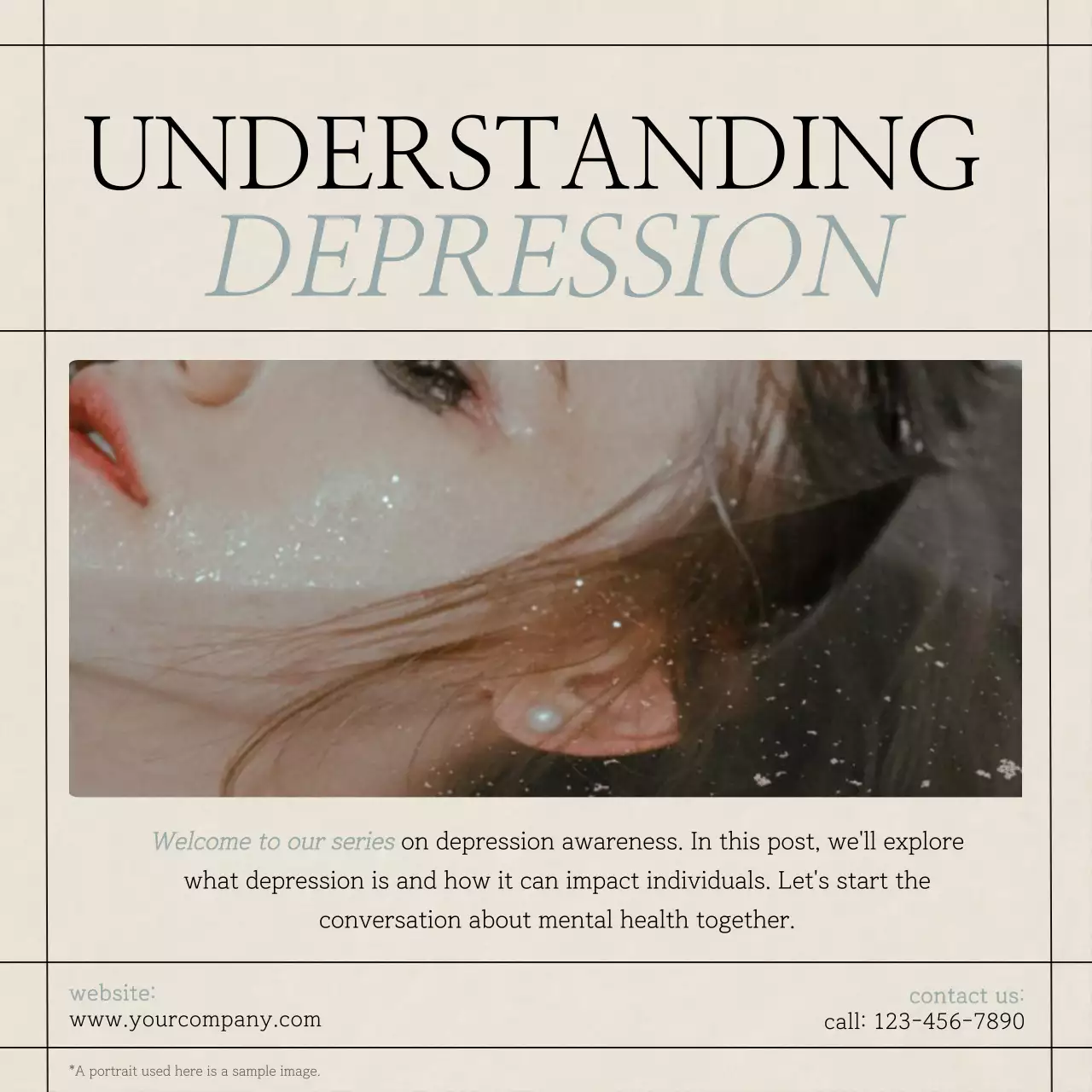 Beige Minimal Mental Health Guide Social Media Post