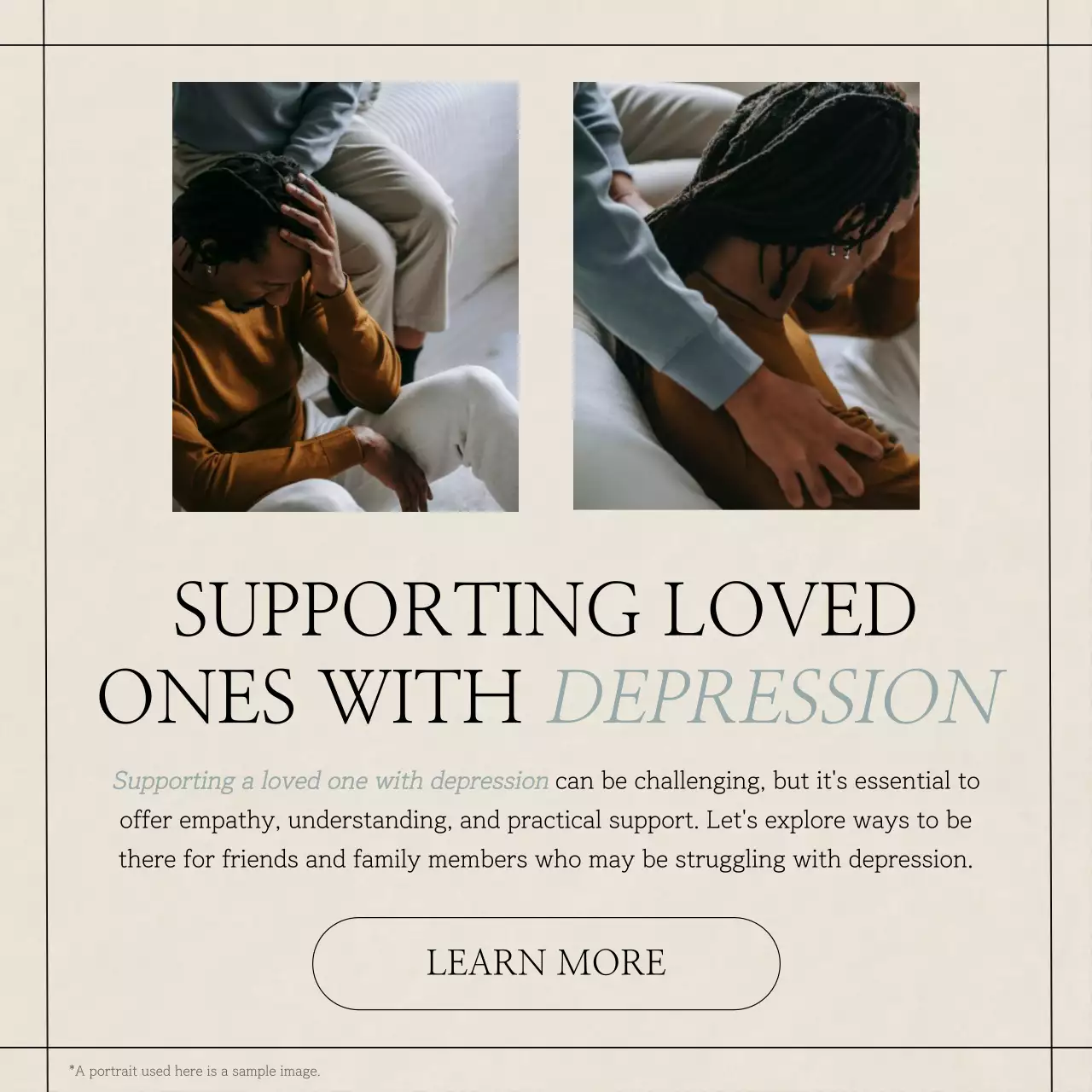 Beige Minimal Mental Health Guide Social Media Post