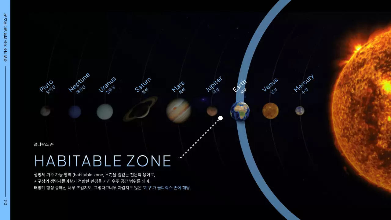 블랙배경에 우주사진을 활용한 우주테마