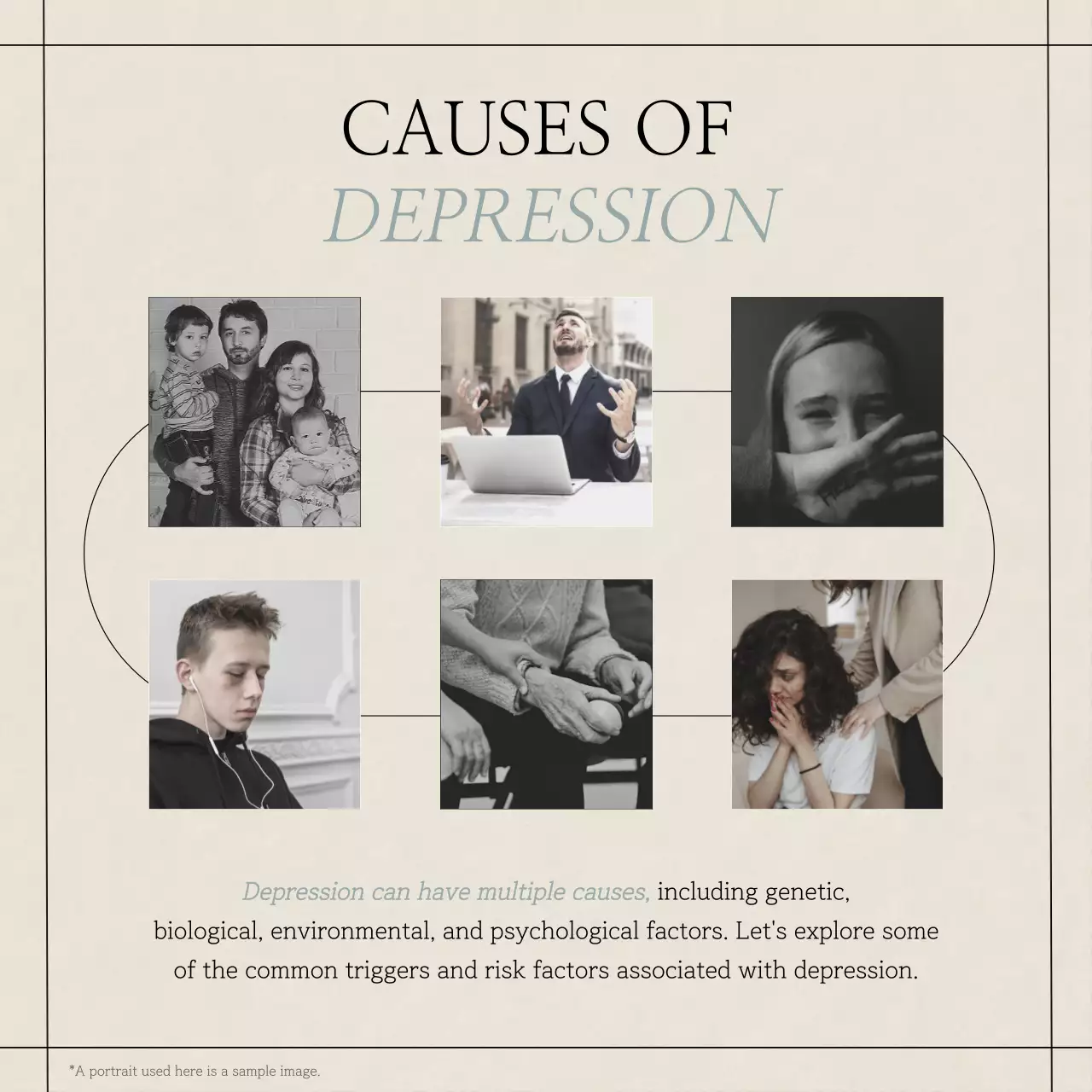 Beige Minimal Mental Health Guide Social Media Post