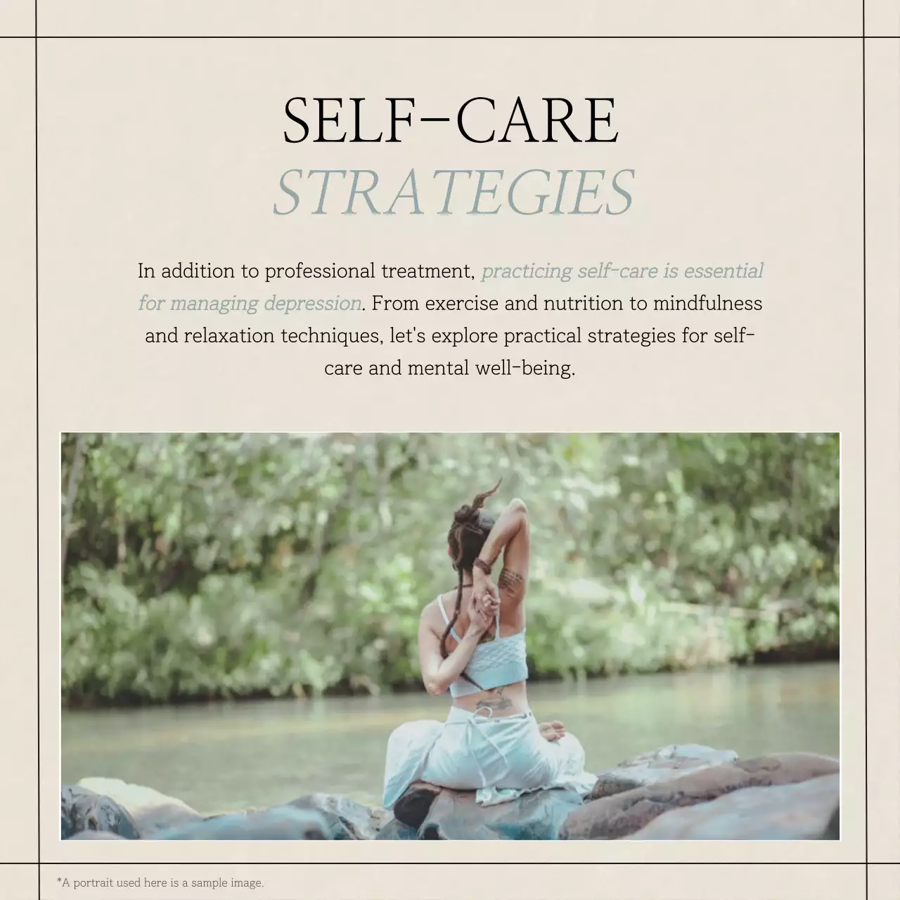 Beige Minimal Mental Health Guide Social Media Post