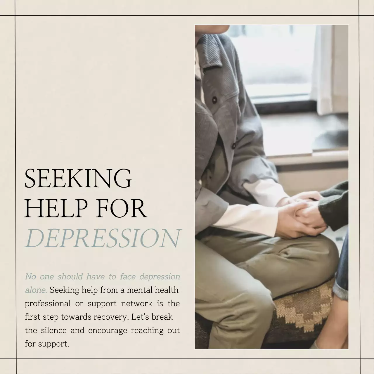 Beige Minimal Mental Health Guide Social Media Post