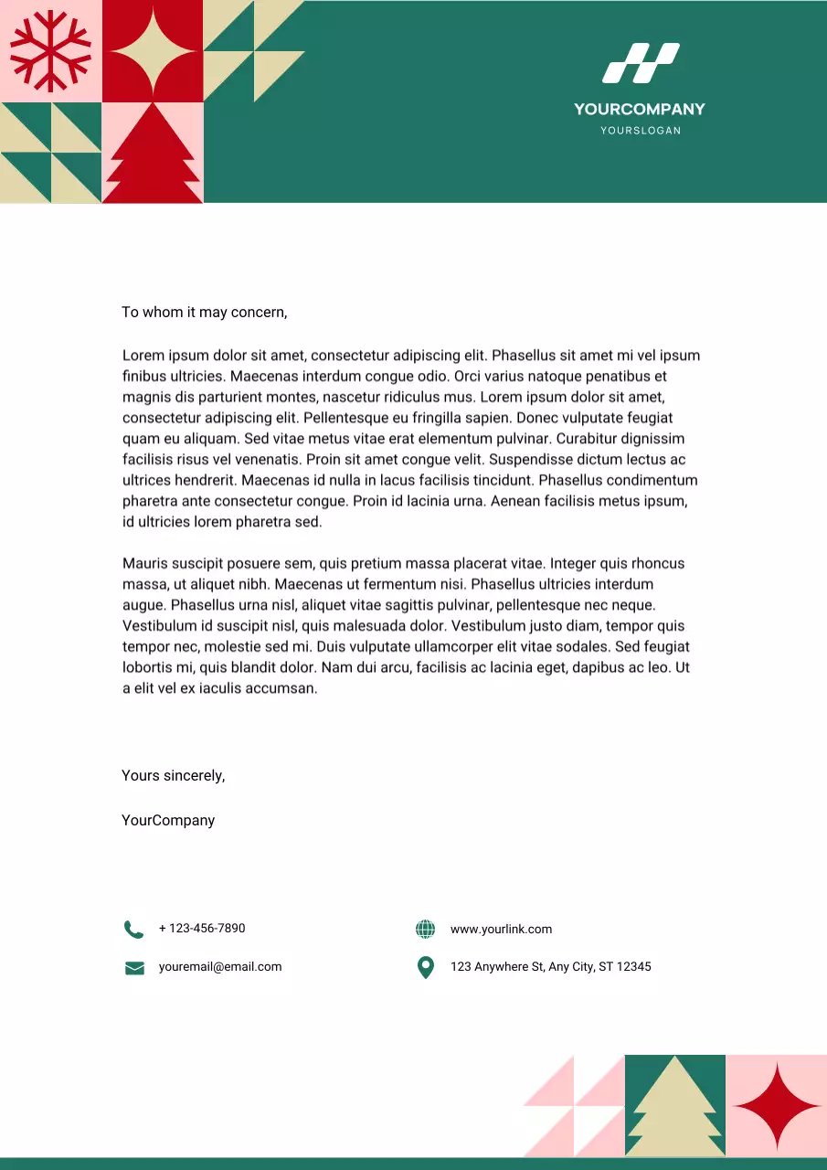 Geometric Christmas Letterhead Poster