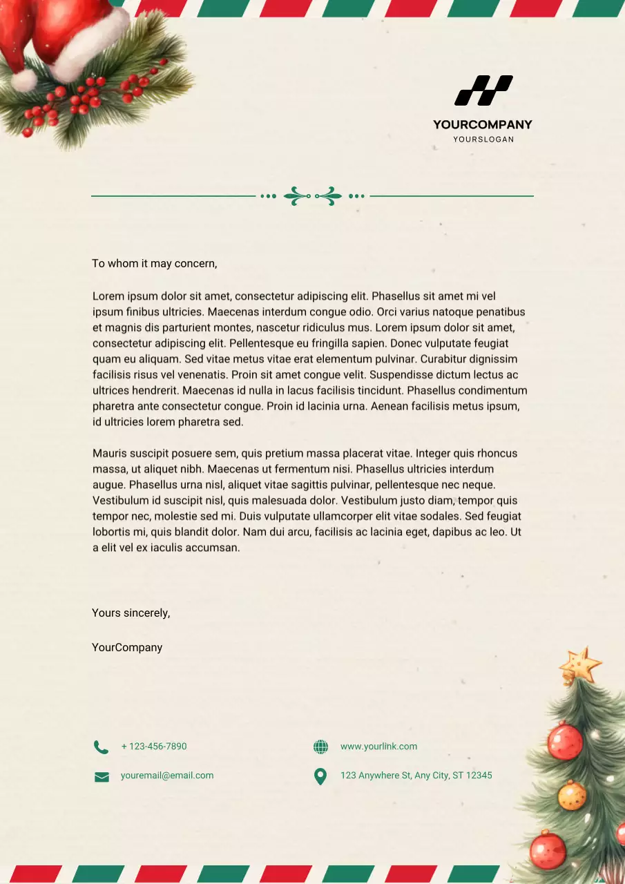 Beige Vintage Christmas Letterhead Poster