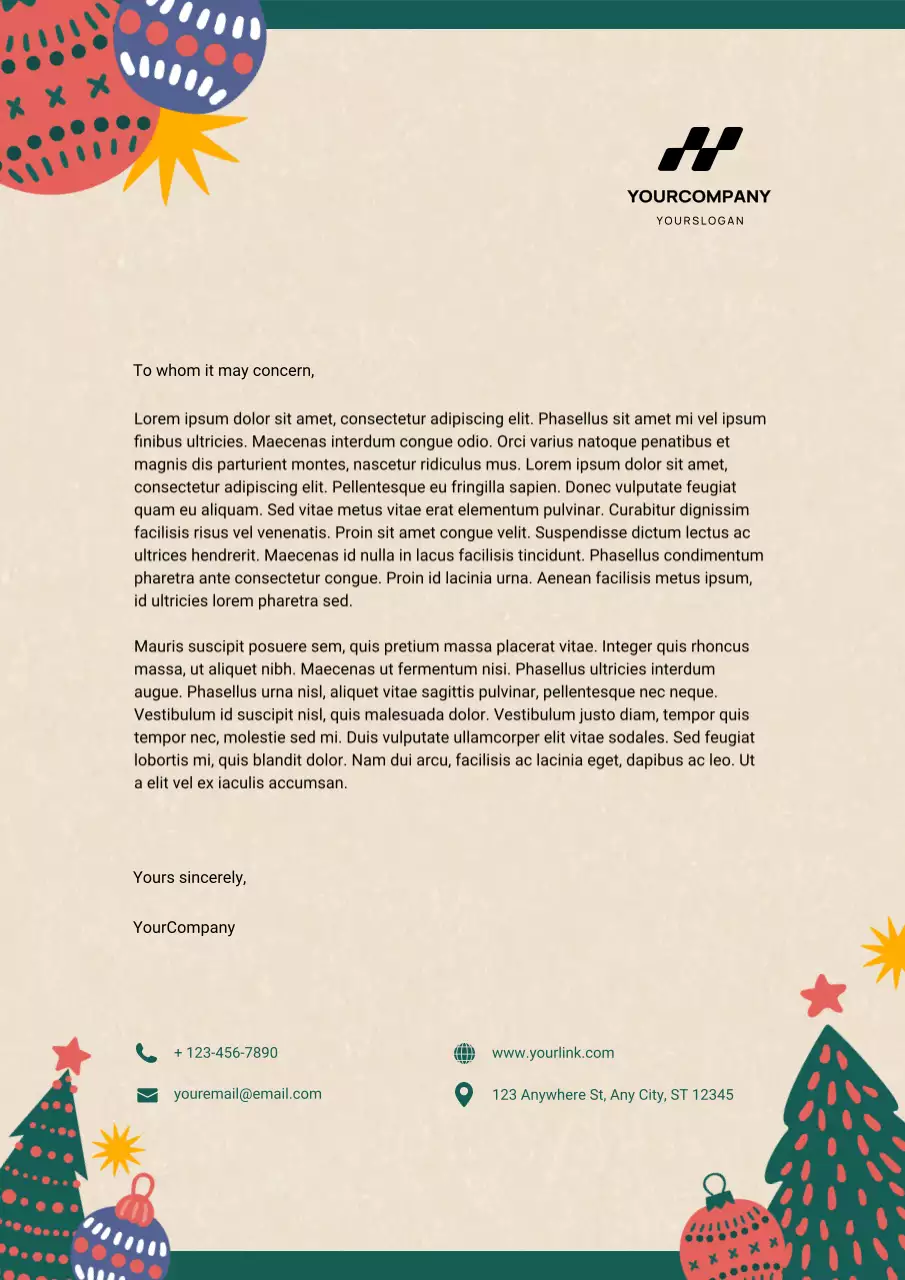 Playful Colorful Christmas Celebration Letterhead Poster