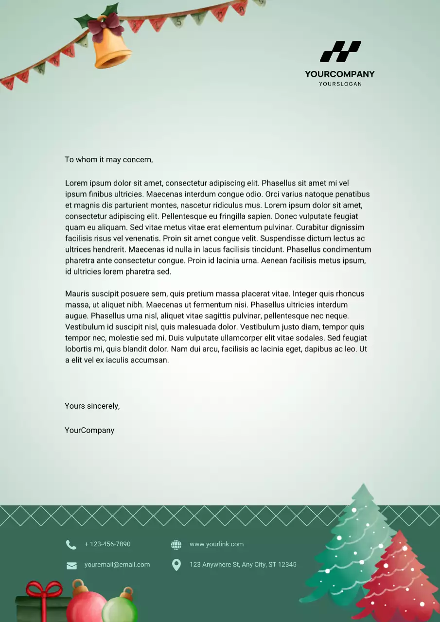Illustrated Christmas Celebration Letterhead Poster