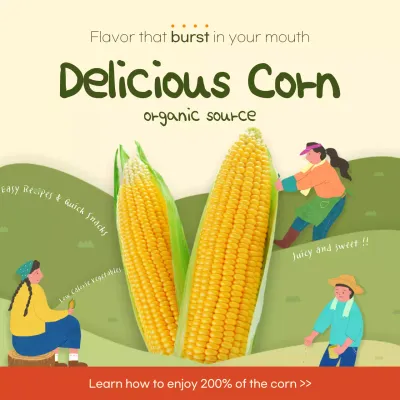 Green Rustic Corn Promotion Social Media Post