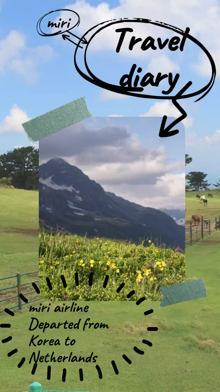 여행 다이어리 컨셉의 초원 동영상 위의 프레임 동영상