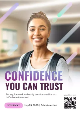 White Modern School Election Promotion Poster