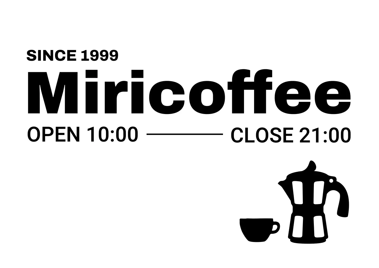 白黒 シンプル カフェ 営業時間 カフェ営業時間