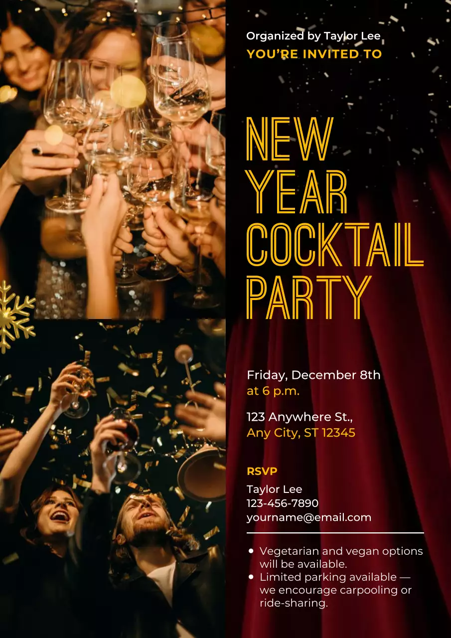 Christmas Cocktail Party Invitation Web Poster