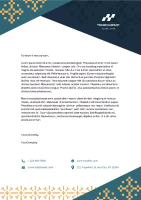 Teal Geometric New Year Letterhead Poster