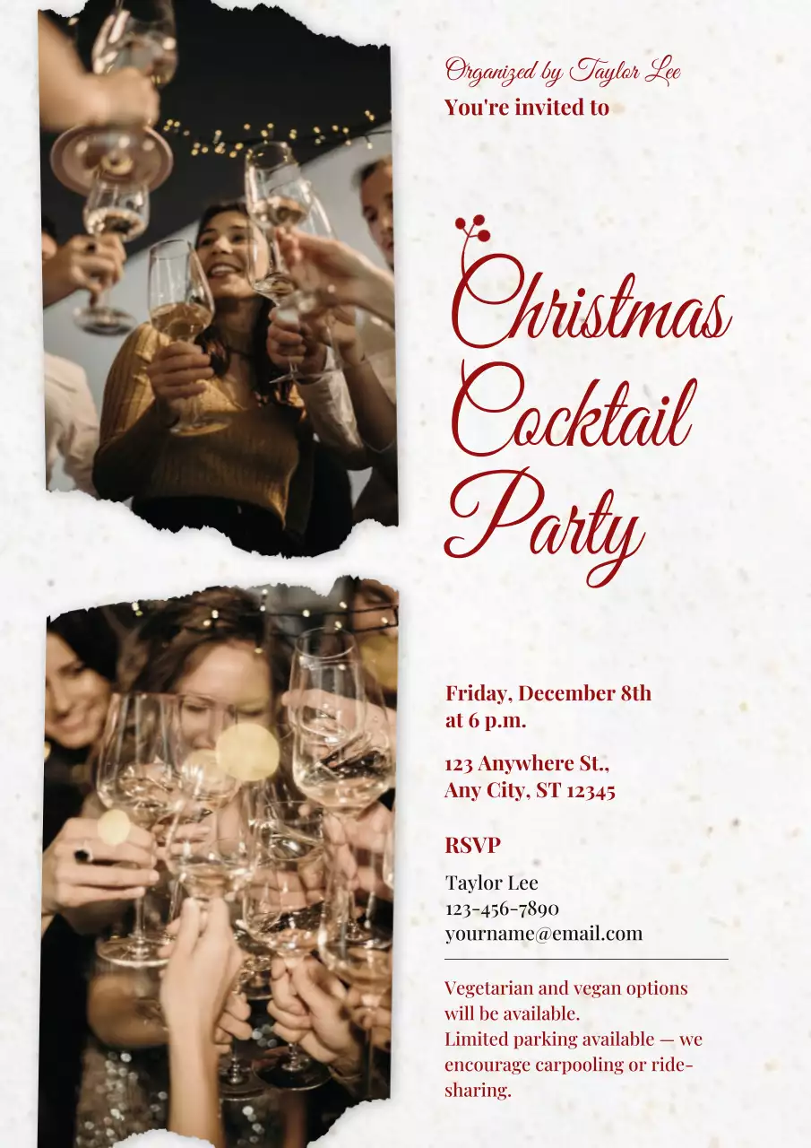 Christmas Cocktail Party Invitation Web Poster