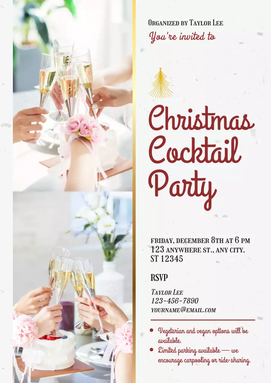 Christmas Cocktail Party Invitation Web Poster