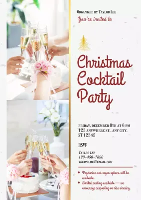 Christmas Cocktail Party Invitation Web Poster