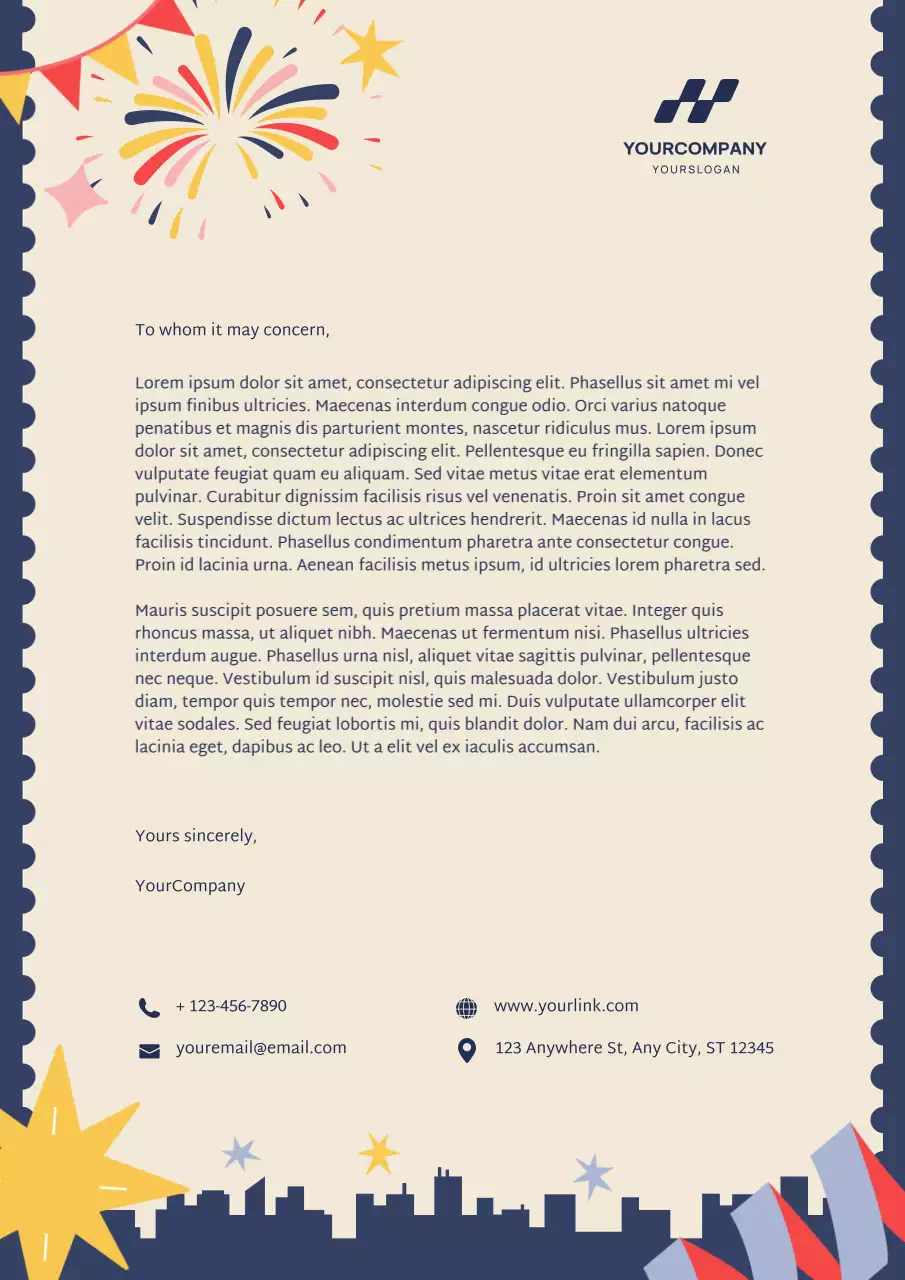 Retro New Year Eve Celebration Letterhead Poster