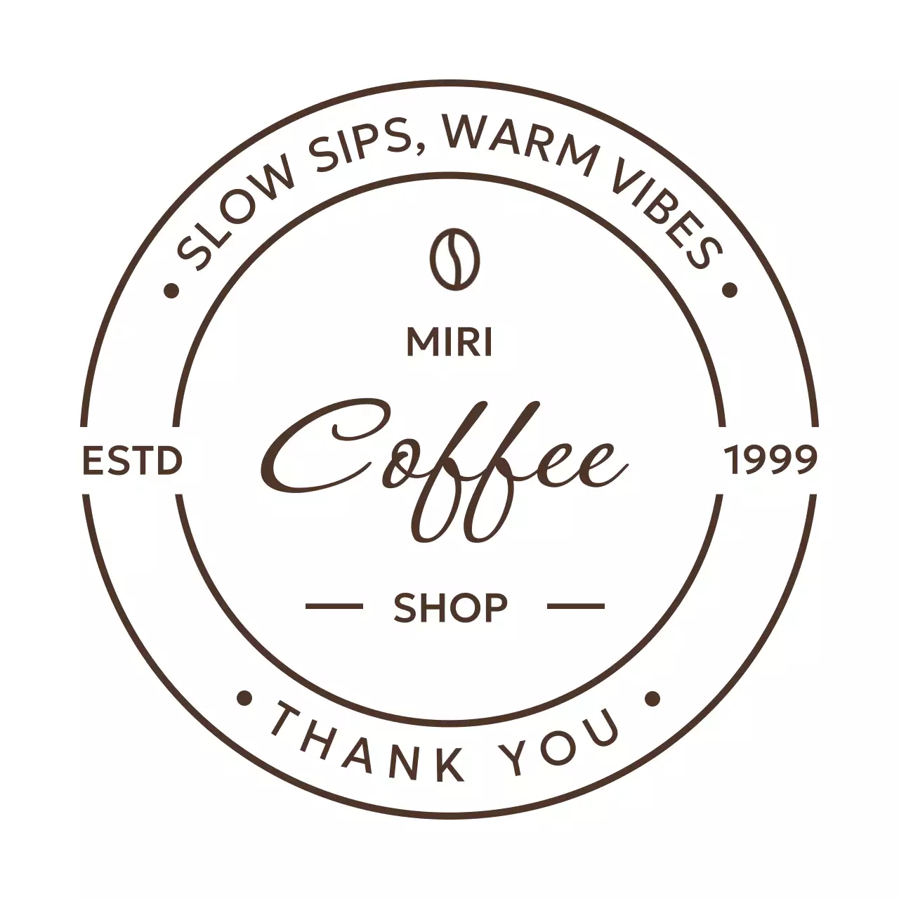 茶色 シンプル コーヒー ロゴ テキスト