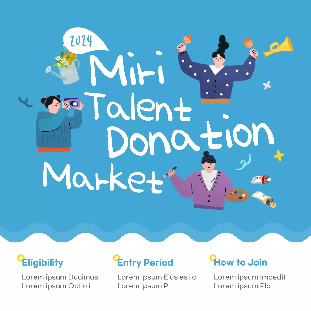 Blue Trendy Talent Event Social Media Post