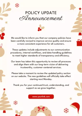 Beige Festive Policy Announcement Poster