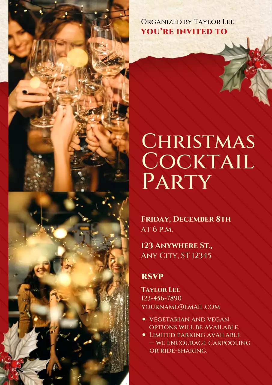 Christmas Cocktail Party Invitation Web Poster