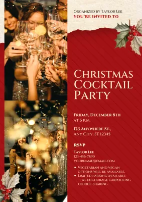 Christmas Cocktail Party Invitation Web Poster