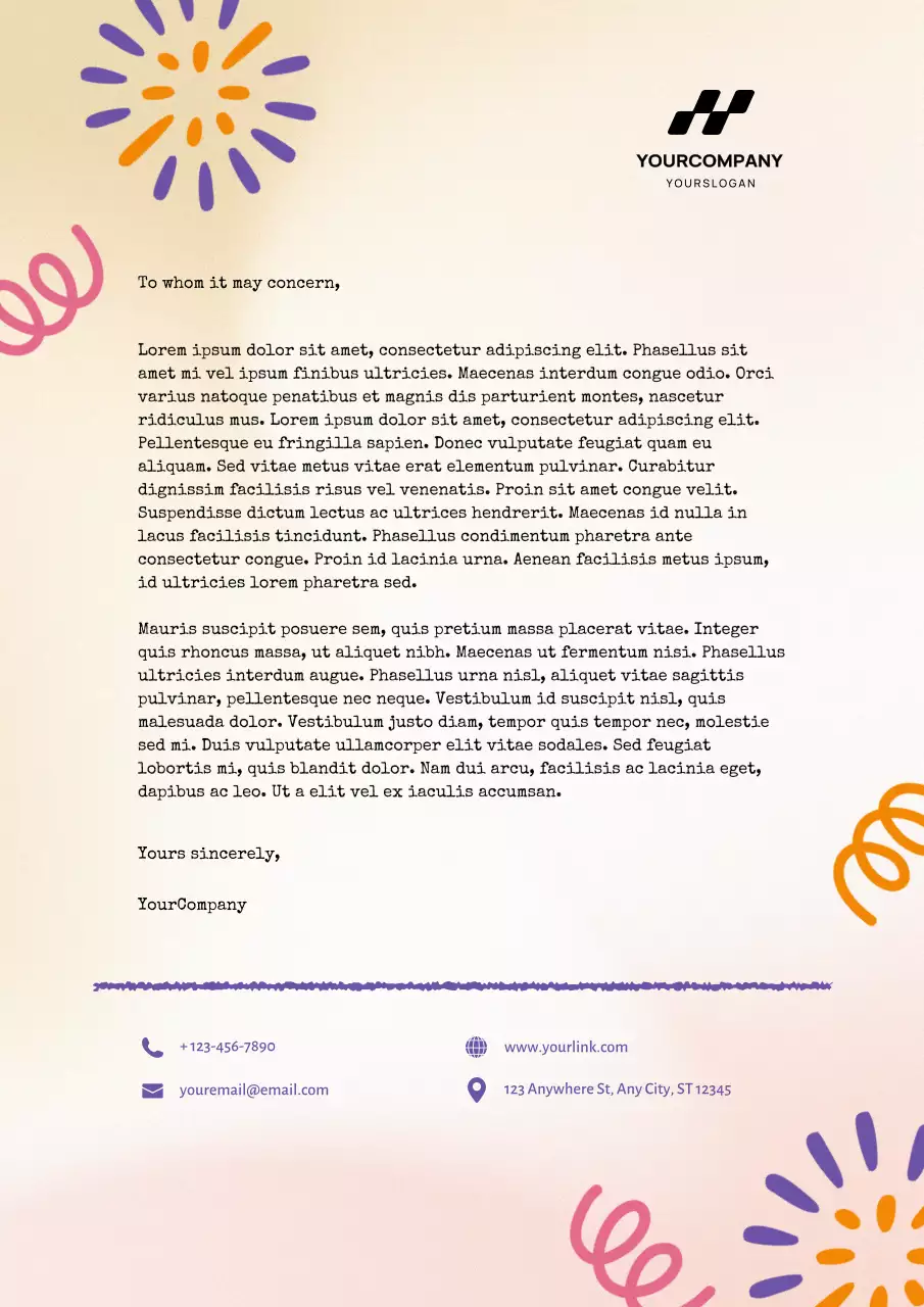 Playful New Year Eve Celebration Letterhead Poster