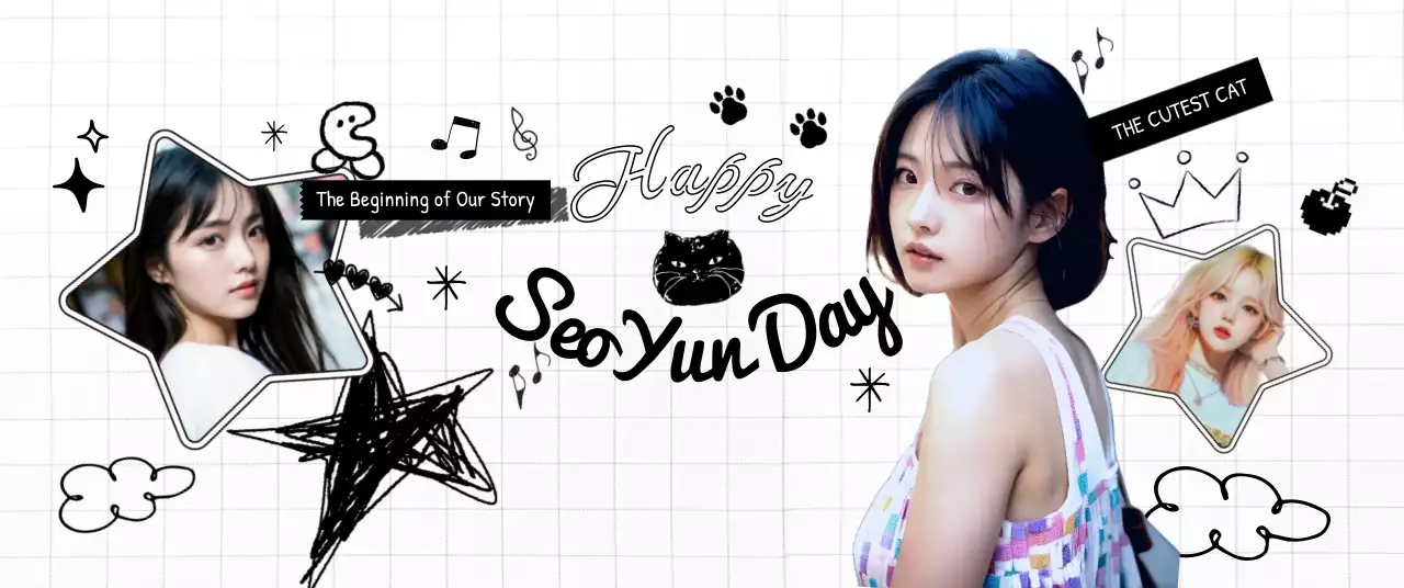 白黒 手書き 誕生日 ポスター