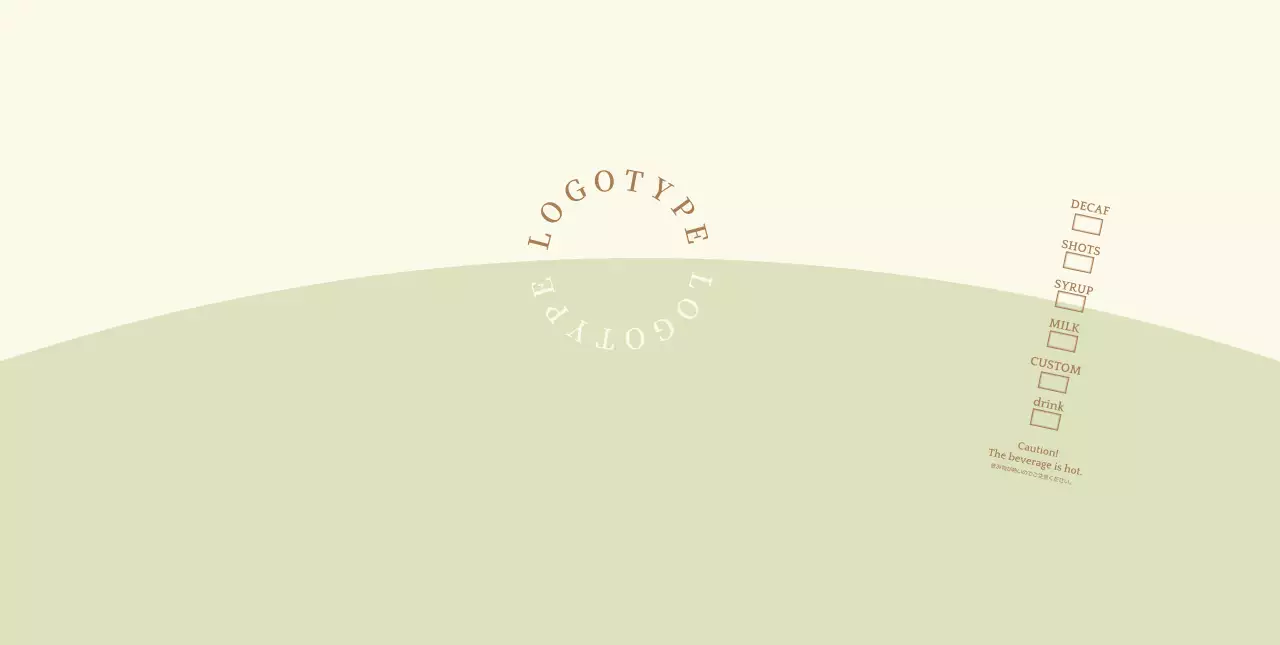 黄緑色の丸いレタリング