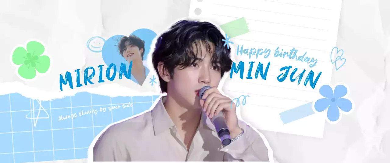 青 かわいい 誕生日 ポスター