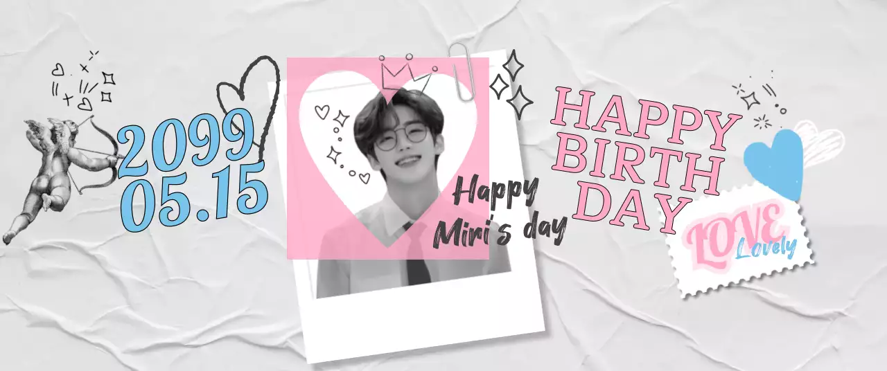 ピンク かわいい 誕生日 ポスター