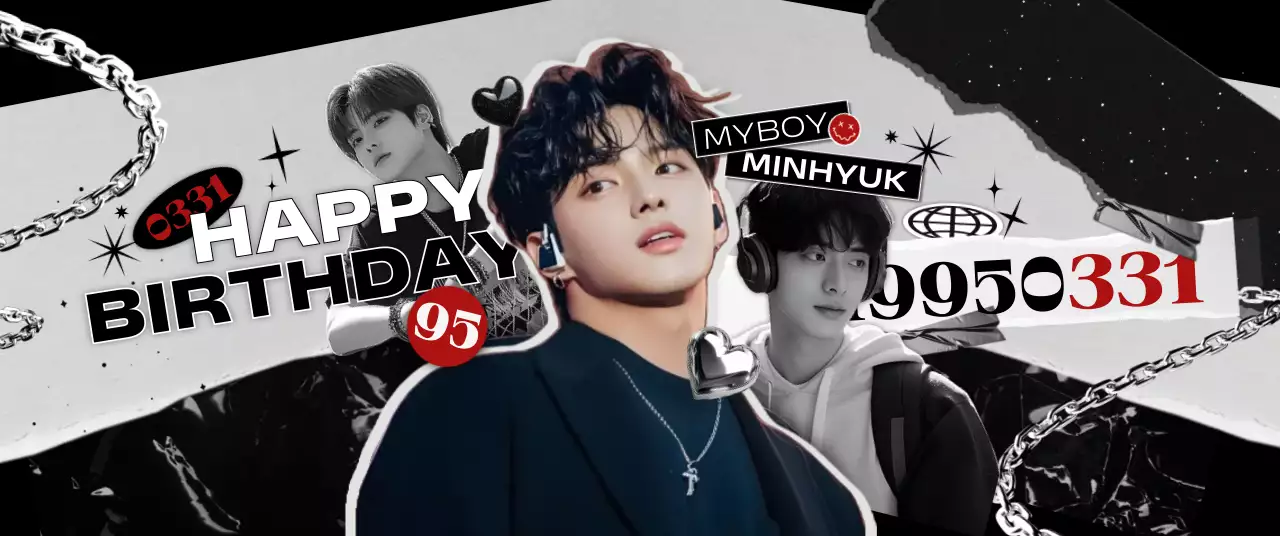 白黒 モダン 誕生日 ポスター