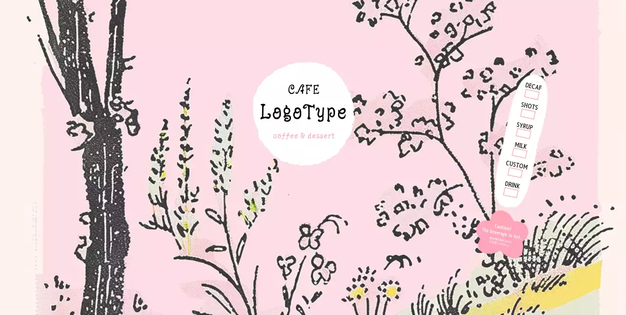 ベージュのイラスト花柄
