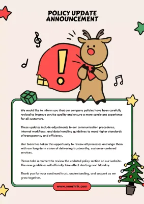 Red Playful Policy Announcement Poster